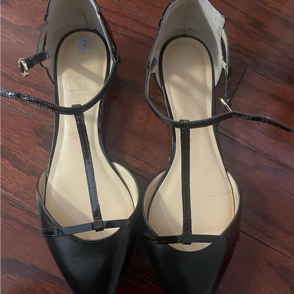 Ivanka Trump Black T-Strap flat shoes